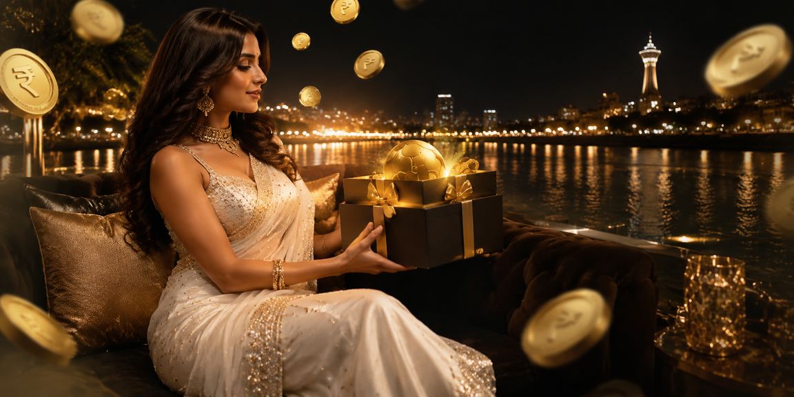 Riverfront scene in Ahmedabad with sports betting theme